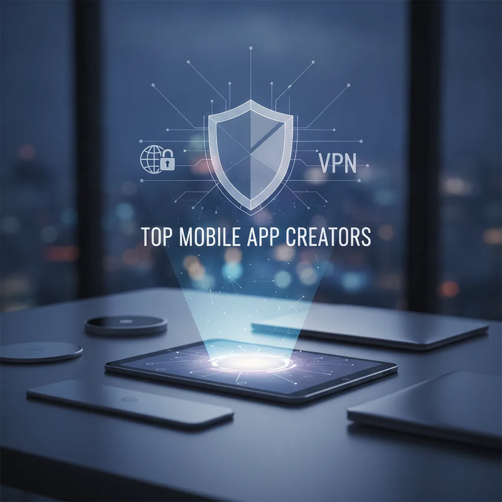 Editorial blog hero image for a VPN product article about: best mobile app development agency. Topic context: Best mobil