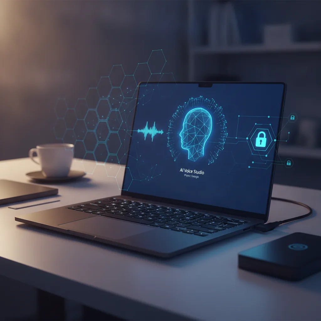 Editorial blog hero image for a VPN product article about: Google AI Voice Studio. Topic context: Google AI voice Studio