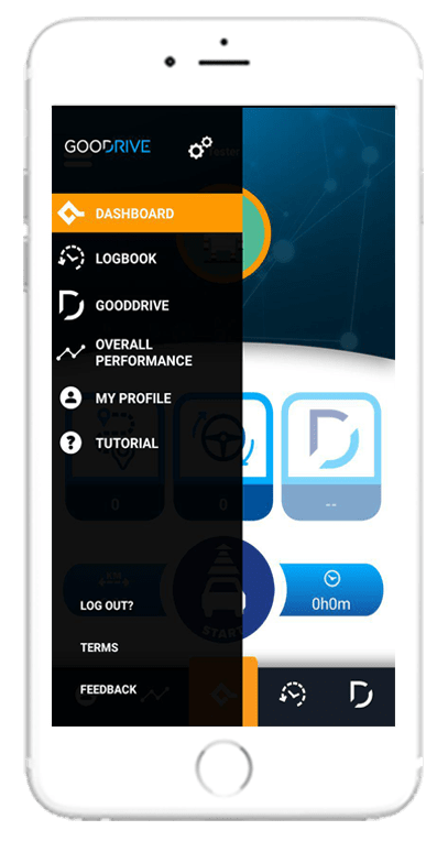 Good Drive dashboard and menu