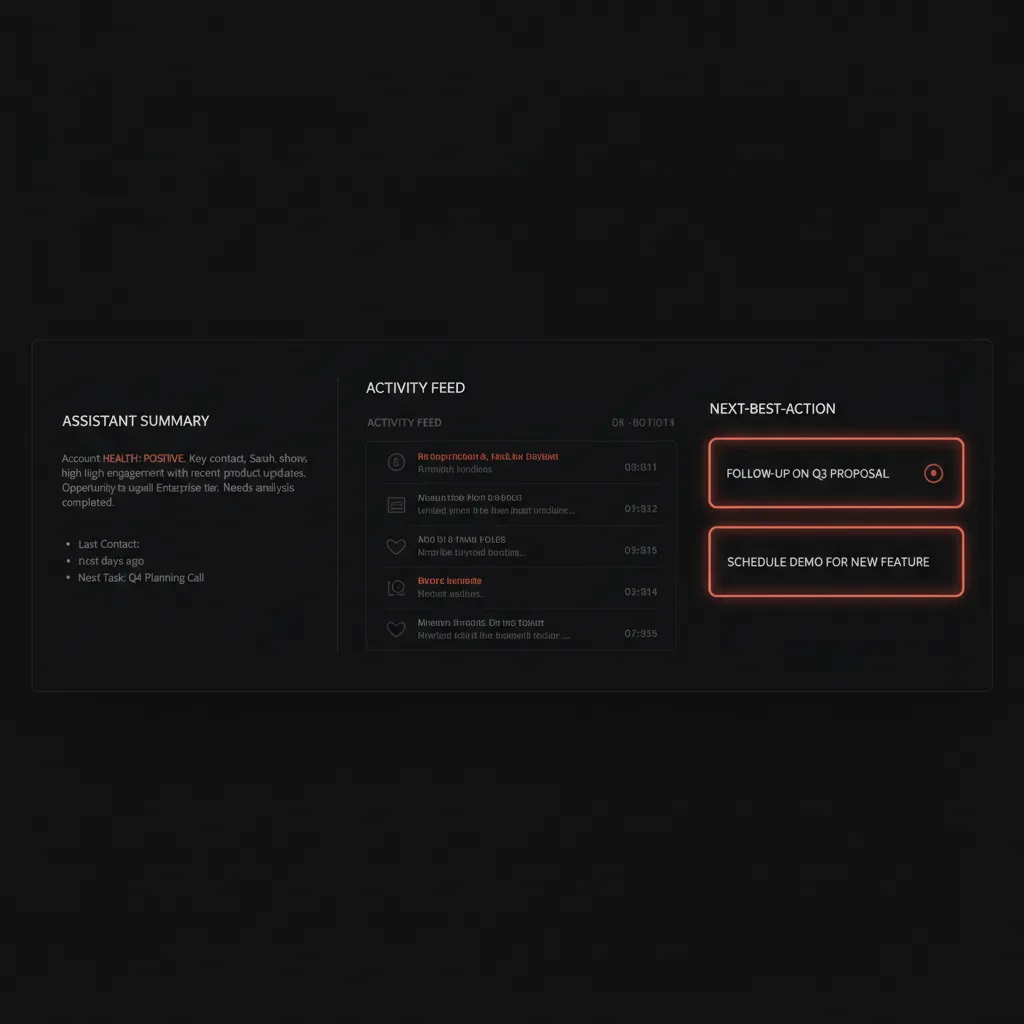 Helios account timeline and AI-drafted follow-up